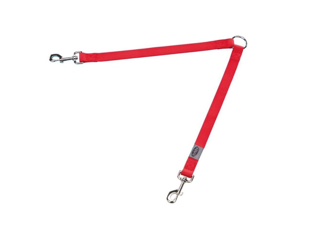 4326 1 nobby rozdvojka na voditko cervena 2 x 45cm z kategorie chovatelske potreby a krmiva pro psy obojky voditka a postroje pro psy voditka pro psy doplnky k psim voditku