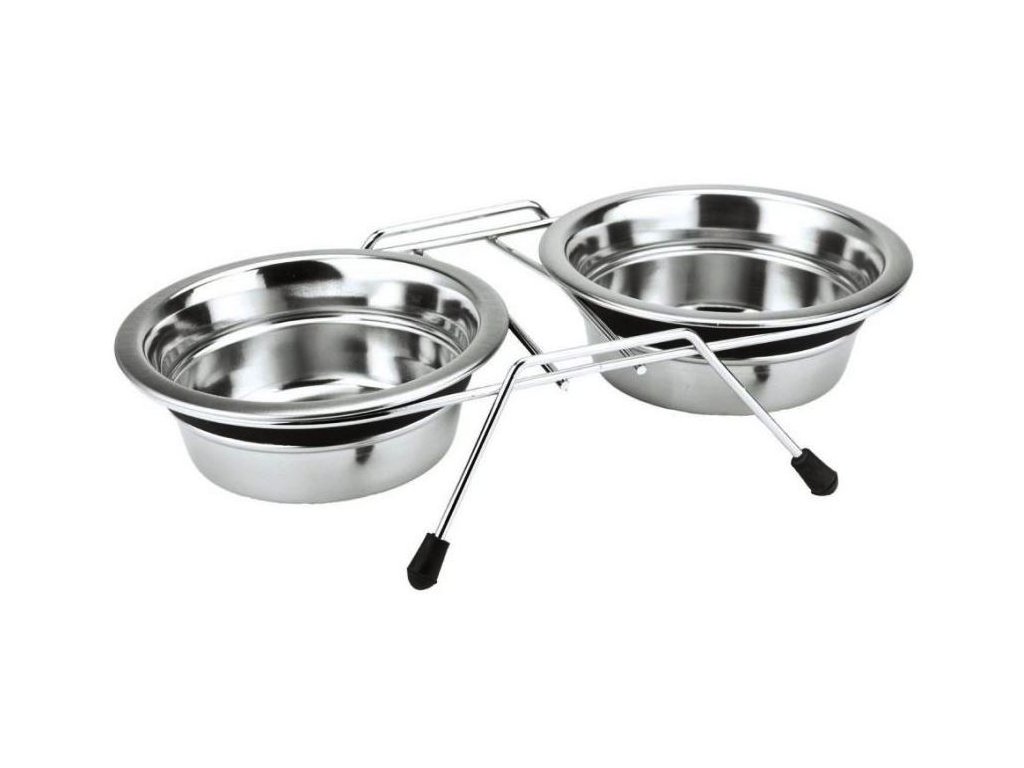 5163 1 nobby nerezovy stojan 2 misky 750ml 16 5cm z kategorie chovatelske potreby a krmiva pro psy misky a davkovace pro psy vyskove stojany pro psy