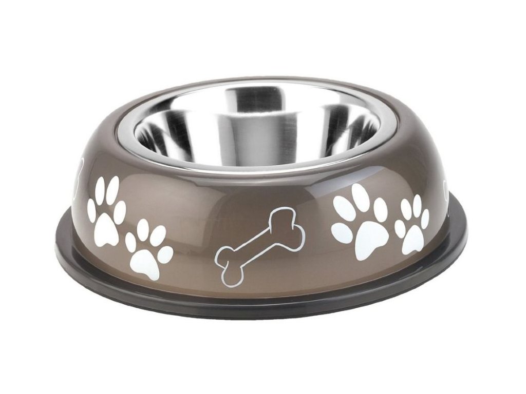 4119 1 nobby nice dinner nerezova miska v pouzdre 750ml cerno hneda z kategorie chovatelske potreby a krmiva pro psy misky a davkovace pro psy misky v pouzdrech pro psy