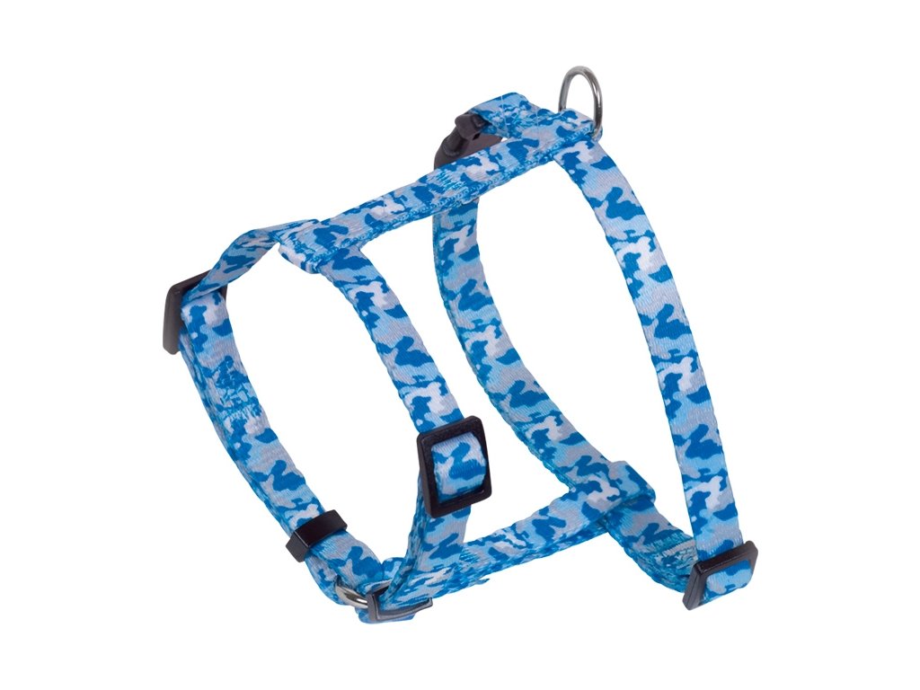 37875 2 nobby postroj maskacovy camouflage 20 35 cm modra z kategorie chovatelske potreby a krmiva pro psy obojky voditka a postroje pro psy postroje pro psy