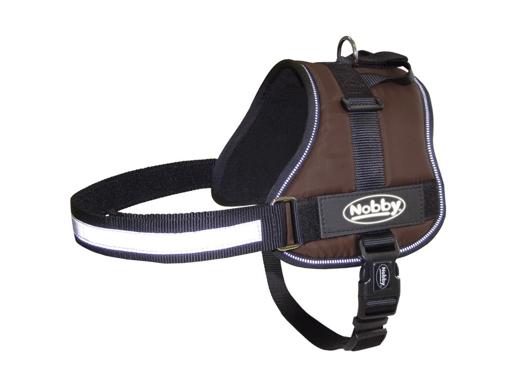 27450 1 nobby seguro bezpecnostni postroj pro psa l hnedy 72 90cm z kategorie chovatelske potreby a krmiva pro psy obojky voditka a postroje pro psy postroje pro psy