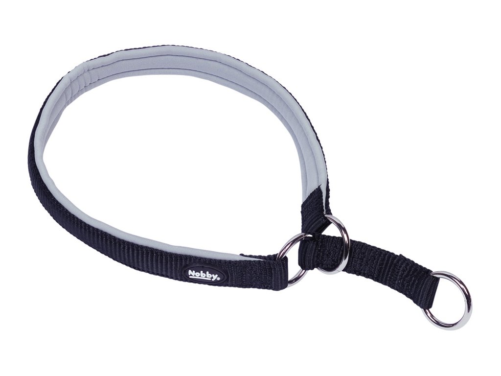 30213 1 nobby classic preno polostahovaci obojek polstrovany seda m 40 45cm z kategorie chovatelske potreby a krmiva pro psy obojky voditka a postroje pro psy obojky pro psy