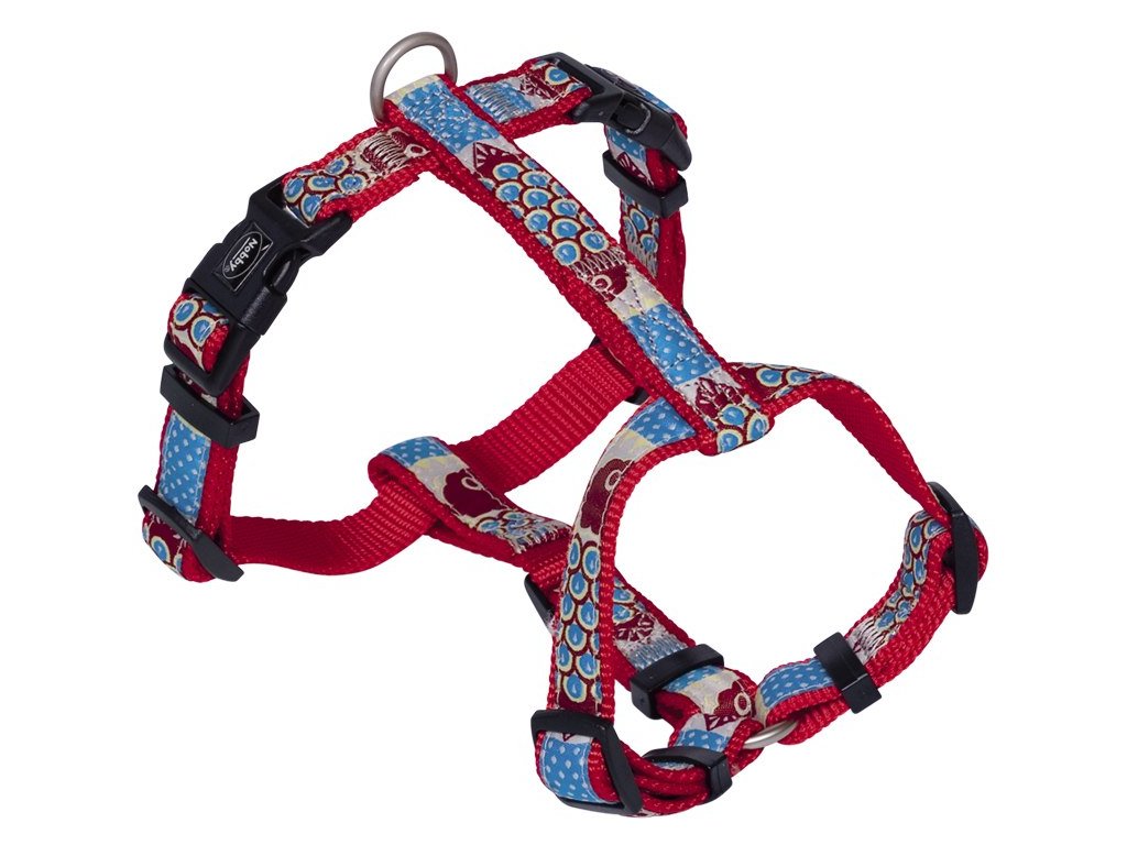 29877 1 nobby style postroj pro psa cerveny nylon xs s 30 40cm z kategorie chovatelske potreby a krmiva pro psy obojky voditka a postroje pro psy postroje pro psy
