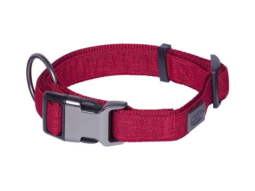 31404 2 nobby linen deluxe obojek nylon cerveny xs s 23 30 cm z kategorie chovatelske potreby a krmiva pro psy obojky voditka a postroje pro psy obojky pro psy