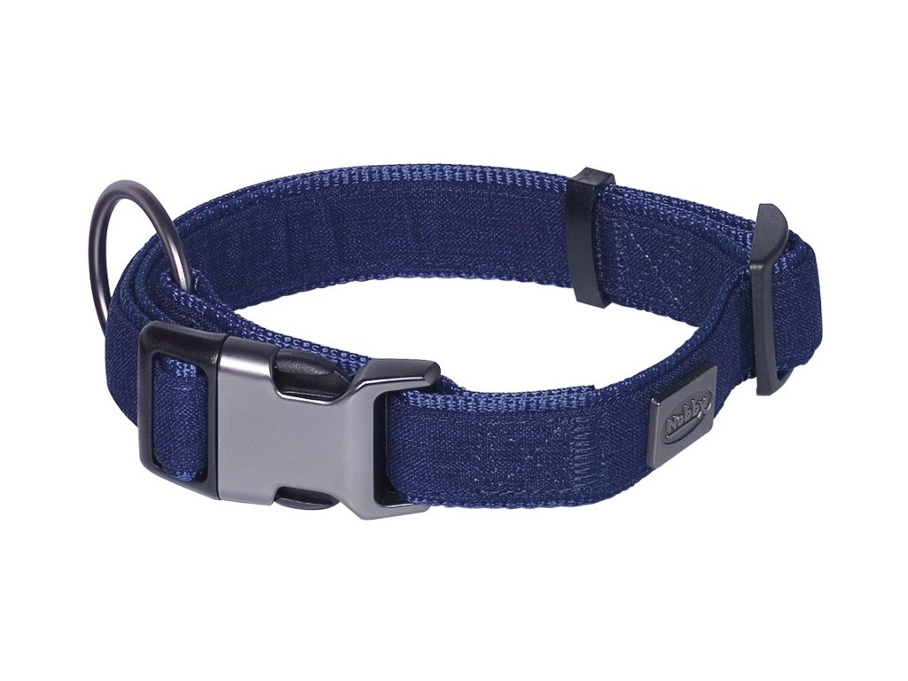 31431 2 nobby linen deluxe obojek nylon modra s m 28 40 cm z kategorie chovatelske potreby a krmiva pro psy obojky voditka a postroje pro psy obojky pro psy