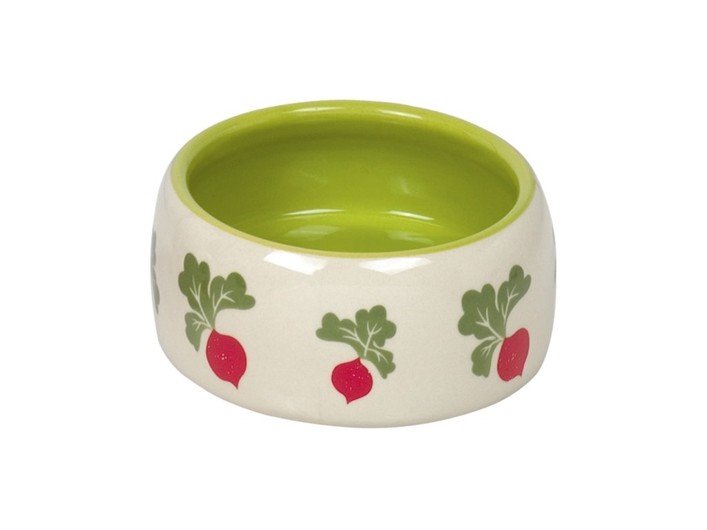 31353 1 nobby radish keramicka miska pro hlodavce zeleno bila 12 x 5 cm z kategorie chovatelske potreby a krmiva pro hlodavce a mala zvirata misky napajecky misky