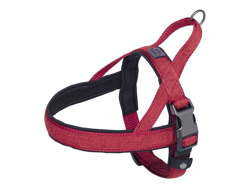 31506 1 nobby linen deluxe norsky postroj xl cervena z kategorie chovatelske potreby a krmiva pro psy obojky voditka a postroje pro psy postroje pro psy