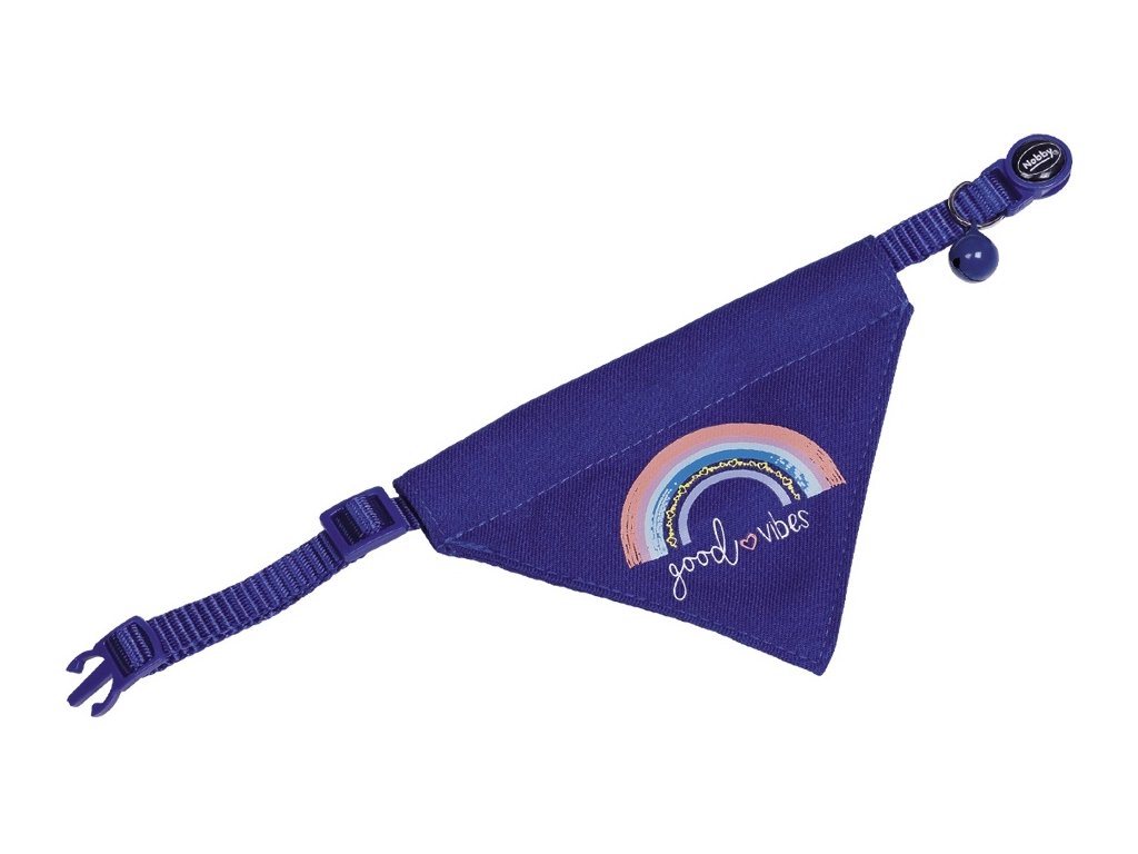 21687 1 nobby obojek se satkem good vibes pro kocky modry z kategorie chovatelske potreby a krmiva pro kocky obojky a voditka pro kocky obojky pro kocky
