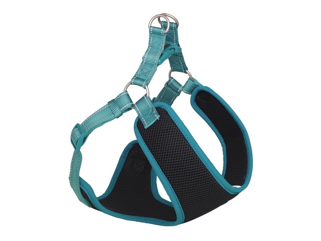 31152 1 nobby black mesh reflect hrudni postroj xl tyrkysova z kategorie chovatelske potreby a krmiva pro psy obojky voditka a postroje pro psy postroje pro psy