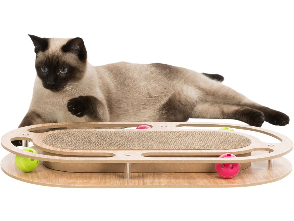 83976 8 trixie skrabaci karton s hrackami 45x4x25cm z kategorie chovatelske potreby a krmiva pro kocky hracky pro kocky kartonove hracky pro kocky