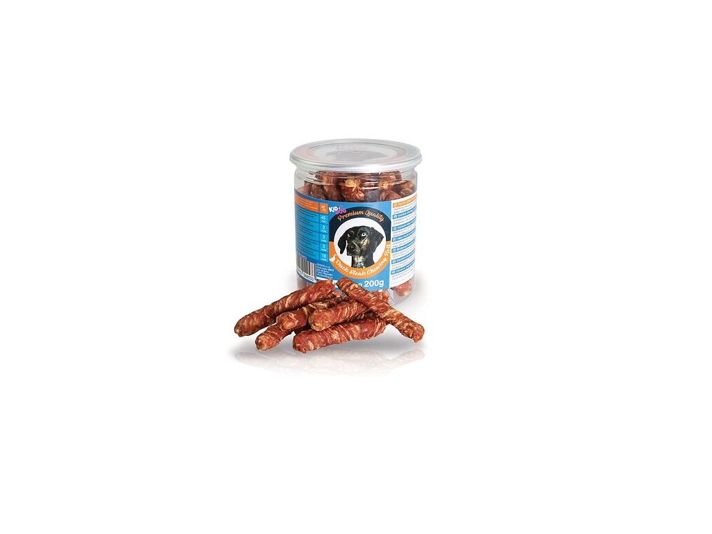 76224 3 kiddog kachni steak na buvoli tycince premium quality 200 g doza z kategorie chovatelske potreby a krmiva pro psy pamlsky pro psy zvykaci pamlsky pro psy