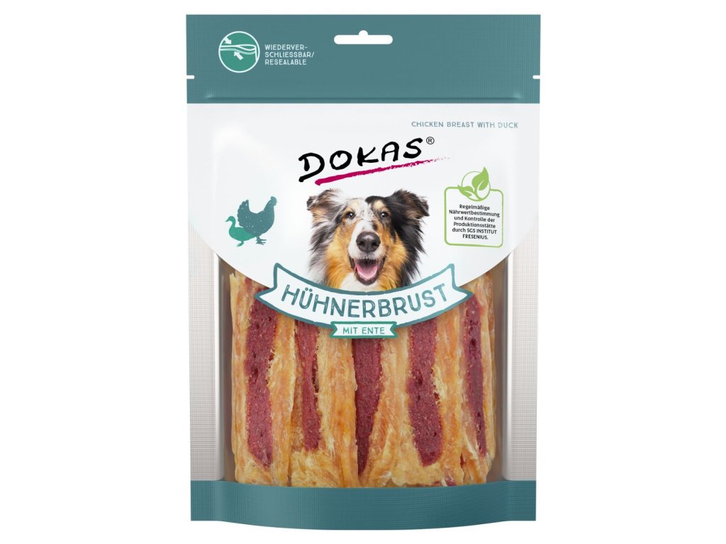 38322 1 dokas kureci prsa s kachnim masem pochoutka pro psy 220g z kategorie chovatelske potreby a krmiva pro psy pamlsky pro psy susena masicka pro psy