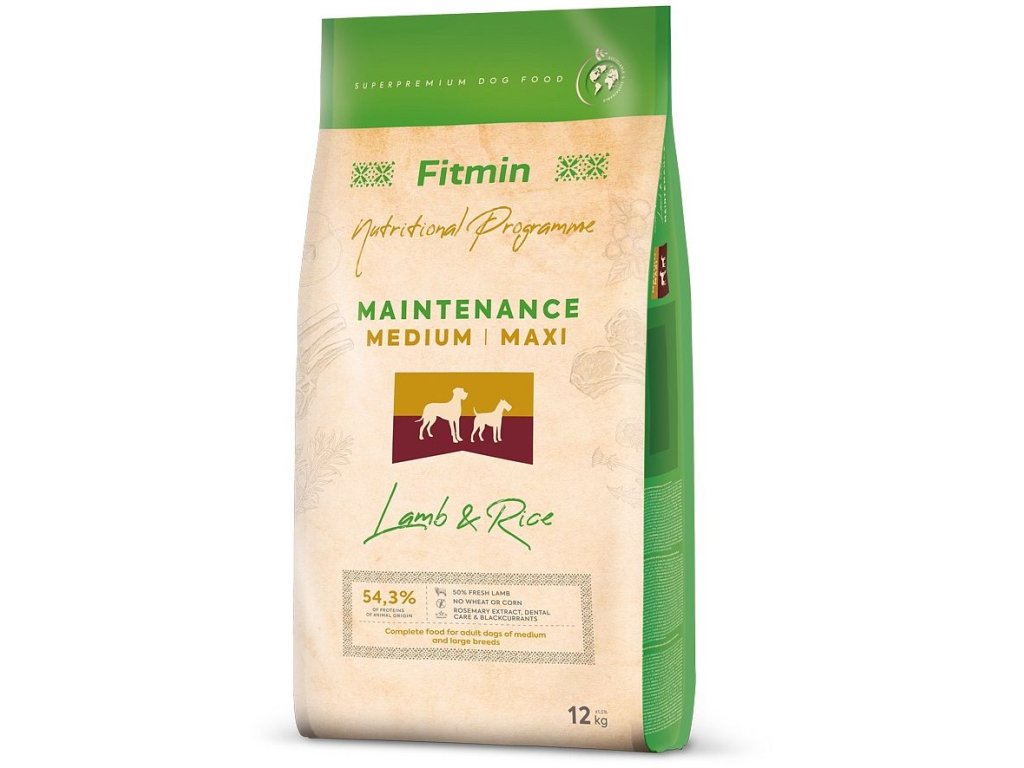 59579 fitmin medium maxi lamb rice 12 kg z kategorie chovatelske potreby a krmiva pro psy krmiva pro psy granule pro psy