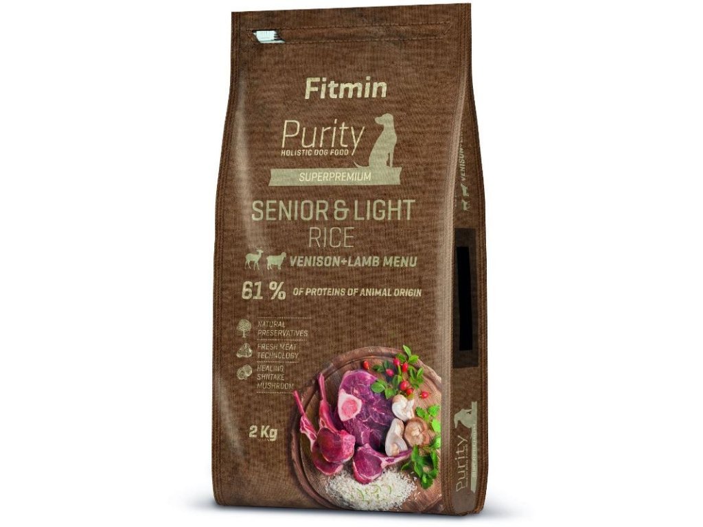16248 1 fitmin dog purity rice senior light venison lamb 2kg z kategorie chovatelske potreby a krmiva pro psy krmiva pro psy granule pro psy