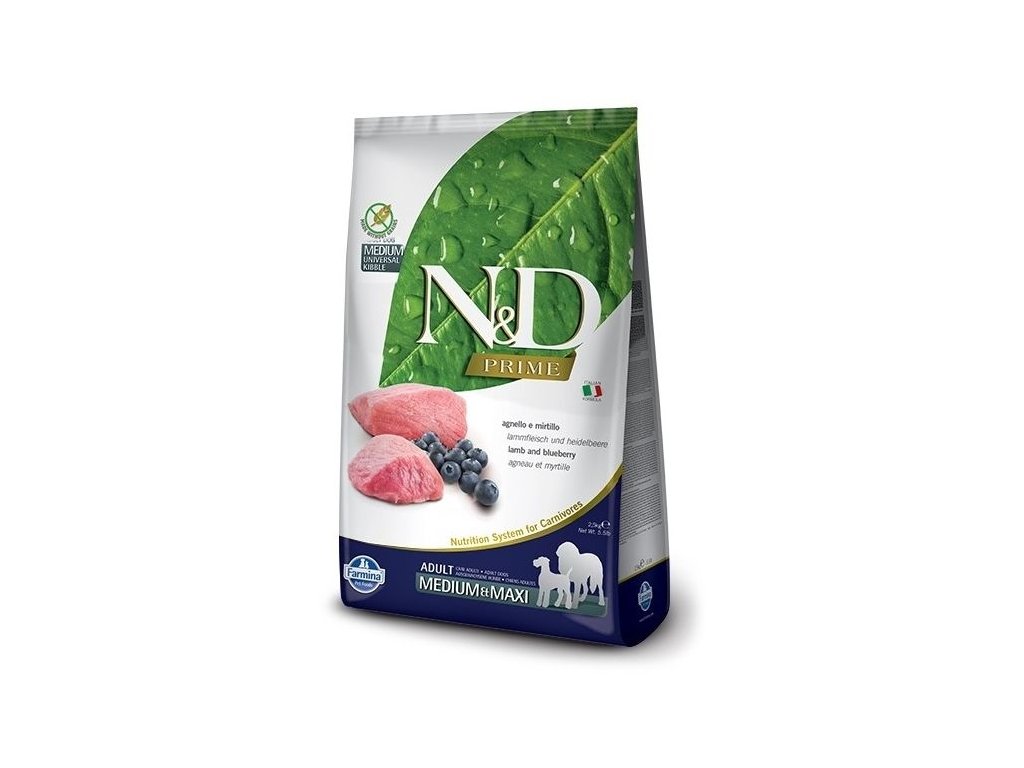 11097 n d prime dog adult m l lamb blueberry 2 5kg z kategorie chovatelske potreby a krmiva pro psy krmiva pro psy granule pro psy