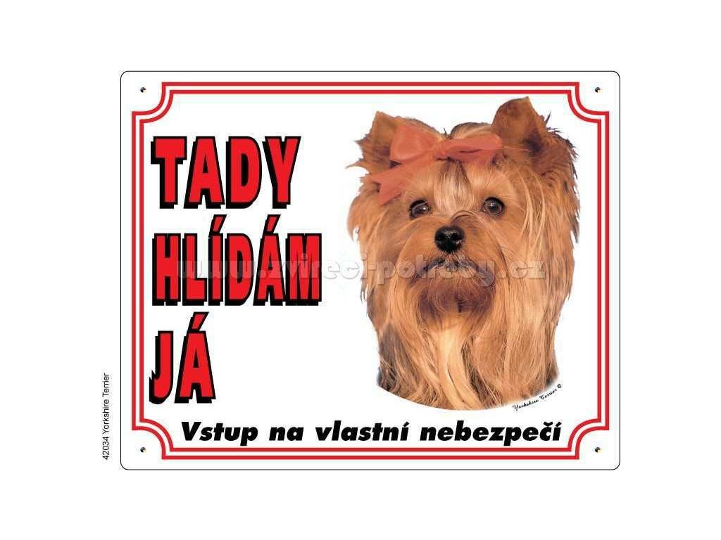 5340 1 vystrazna plastova tabulka na plot jorksirsky terier z kategorie chovatelske potreby a krmiva pro psy tabulky samolepky psi tabulky na plot