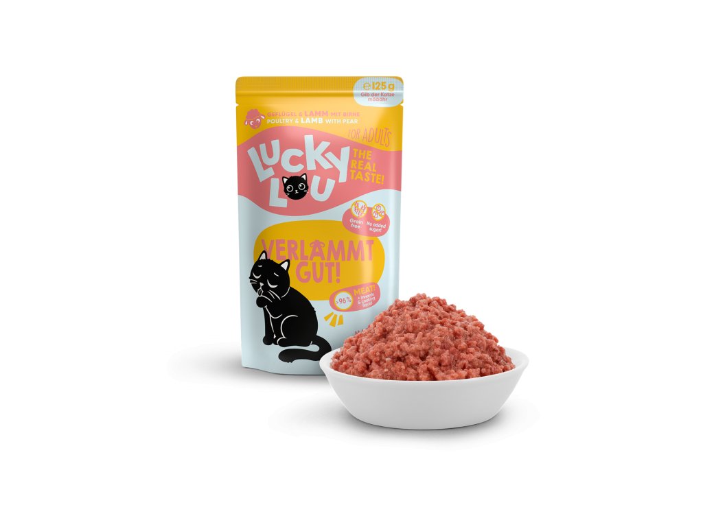 87633 lucky lou lifestage adult s drubezim a jehnecim masem 125g