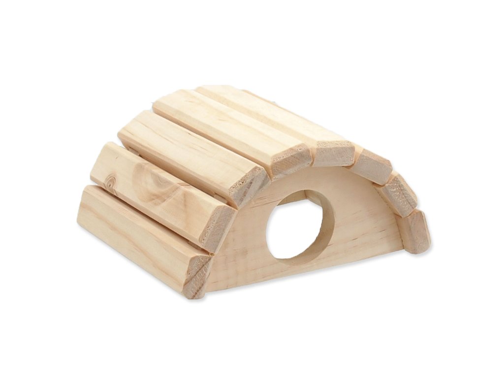 54039 1 domek small animals pulkruh dreveny 15 x 13 x 7 5 cm 1 ks z kategorie chovatelske potreby a krmiva pro hlodavce a mala zvirata domecky odpocivadla