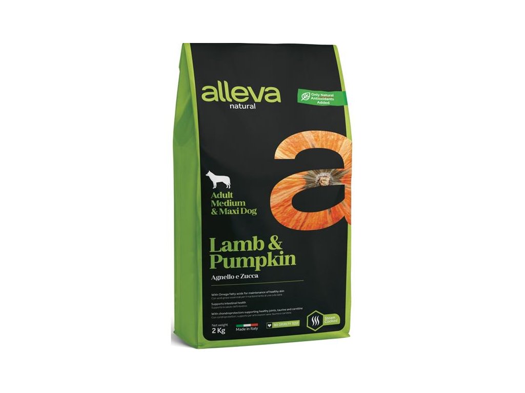 56790 1 alleva natural dog dry adult lamb pumpkin medium maxi 2kg z kategorie chovatelske potreby a krmiva pro psy krmiva pro psy granule pro psy