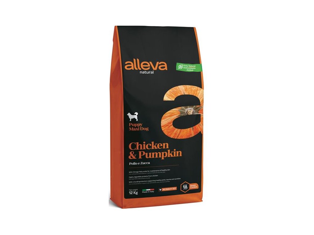 56817 1 alleva natural dog dry puppy chicken pumpkin maxi 12kg z kategorie chovatelske potreby a krmiva pro psy krmiva pro psy granule pro psy