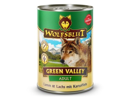 102199 konzerva wolfsblut dog adult green valley 395g