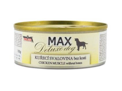 90027 max deluxe dog konzerva kureci svalovina bez kosti 100g
