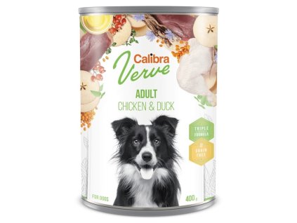 24081 1 calibra dog verve konzerva gf adult chicken duck 400g