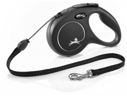 8001 1 flexi new classic m lankove voditko 5m 20kg cerna z kategorie chovatelske potreby a krmiva pro psy obojky voditka a postroje pro psy voditka pro psy samonavijeci voditka pro psy