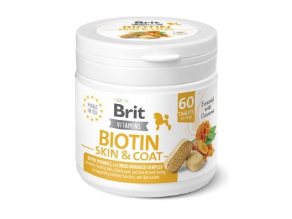 92383 1 161440 brit dog vitamins biotin skin coat 120g 60tbl
