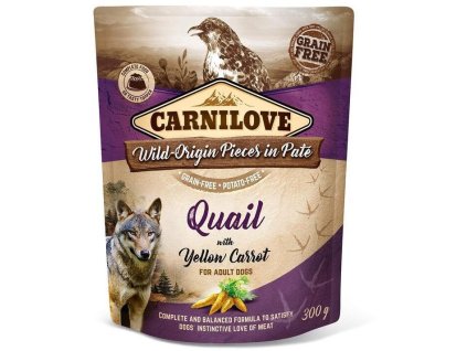 28872 1 carnilove dog pouch pate quail with yellow carrot 300 g
