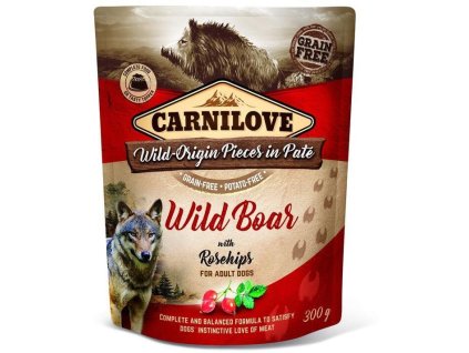 30960 1 carnilove dog pouch pate wild boar with rosehips 300 g
