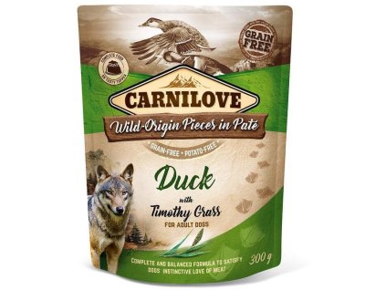 30993 1 carnilove dog pouch pate duck with timothy grass 300 g