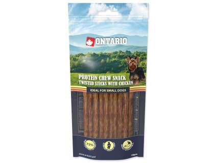 84310 ontario protein zvykaci pamlsek tocene tycinky s kurecim 10 ks 12 7 cm
