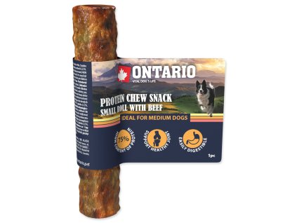 84316 ontario protein zvykaci pamlsek mala rolka s hovezim 12 7 cm