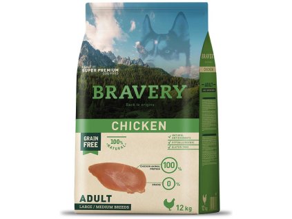 114880 bravery dog medium large adult chicken 12kg