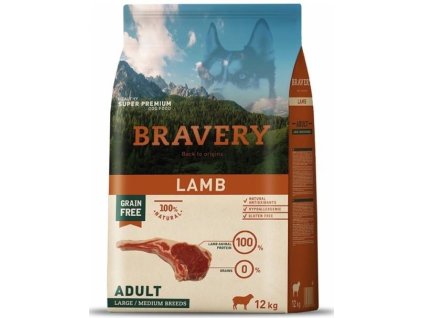 114886 bravery dog large medium adult lamb 12kg