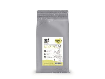 115912 best breeder deluxe cat chicken with tuna salmon sterilised adult 5 kg