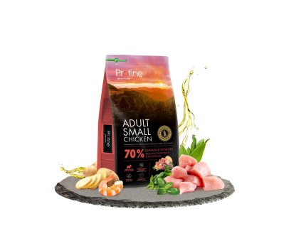 100219 profine dog dry adult small chicken 7kg