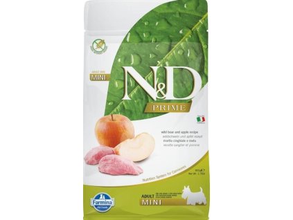94675 n d prime dog gf wild boar apple adult mini 800 g
