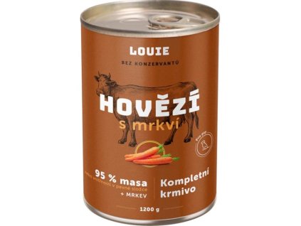92197 louie konz pro psy hovezi s mrkvi 1200 g