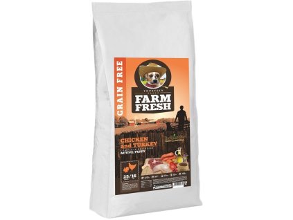 83040 farm fresh chicken and turkey active puppy grain free 15 kg