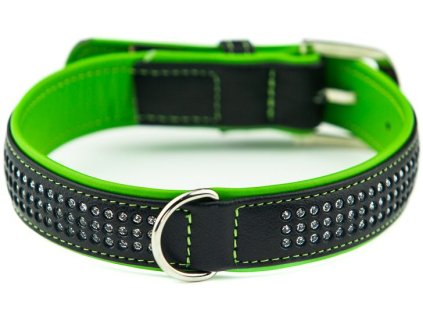 14070 2 nobby pacific deluxe obojek se swarovski krystaly m l 52cm zelena z kategorie chovatelske potreby a krmiva pro psy obojky voditka a postroje pro psy obojky pro psy