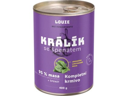 92215 louie konz pro psy kralik se spenatem 400g