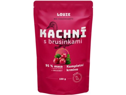 95671 louie kaps pro psy kachni s brusinkami 150g