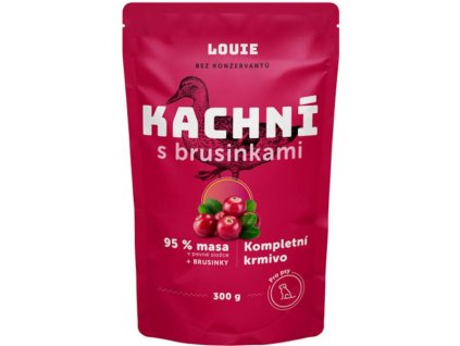 95674 louie kaps pro psy kachni s brusinkami 300g