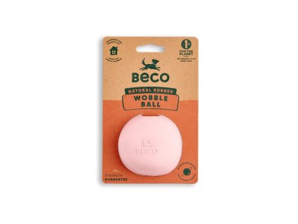 98566 beco wobble ball hracka pro psy ruzova 7 6cm