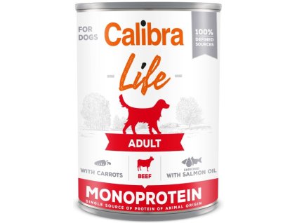 26469 1 calibra dog life adult konzerva hovezi s mrkvi 400g