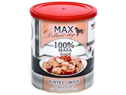 38655 max deluxe dog kostky libove svaloviny konzerva pro psy 800g