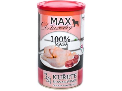 38643 max deluxe dog 3 4 kurete se svalovinou konzerva pro psy 1200g