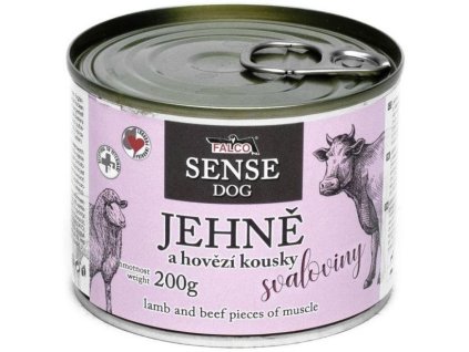 38328 konzerva falco sense dog jehneci a hovezi konzerva pro psy 200g
